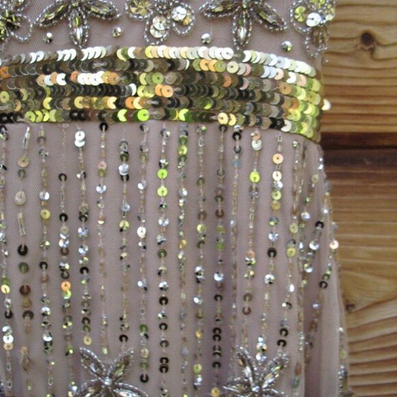 Mac Duggal 9089 Womens Cap Sleeve  Embellished Gown Nude 8 - Picture 8 of 16